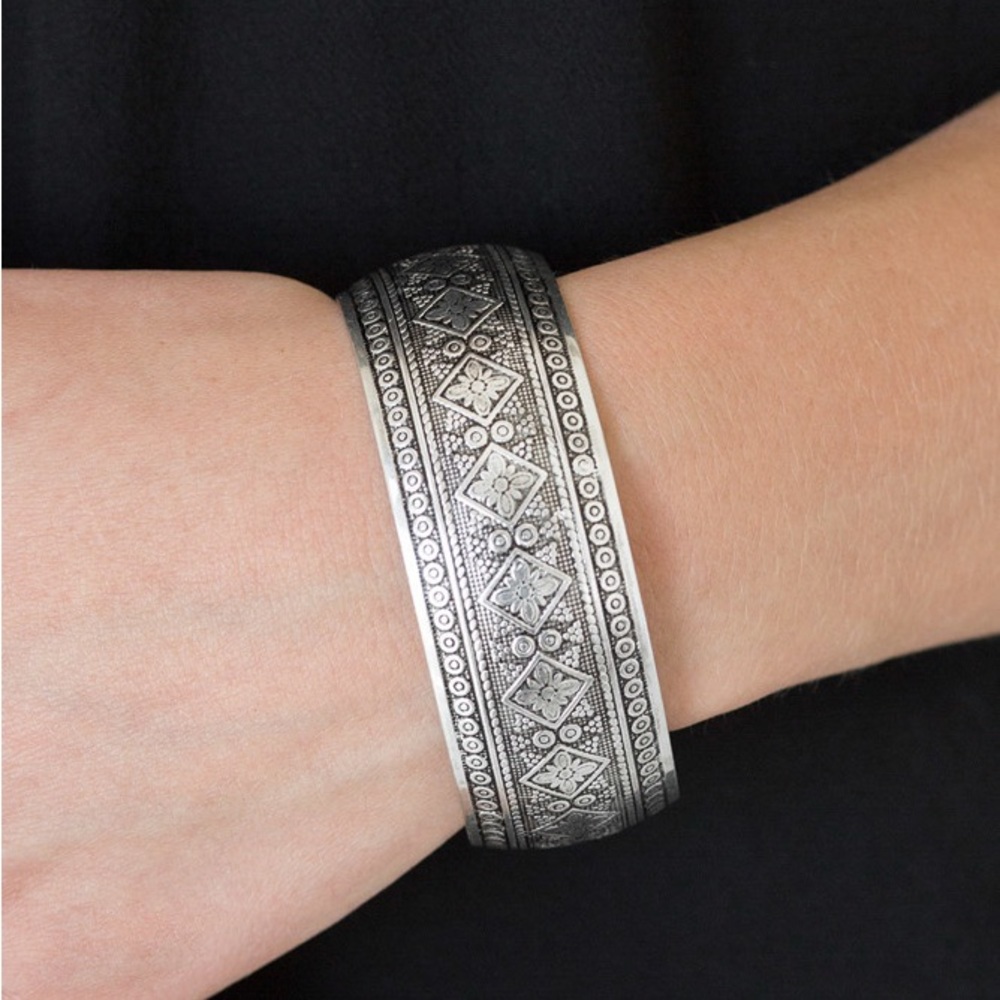 Gorgeously Gypsy - Silver Cuff Bracelet